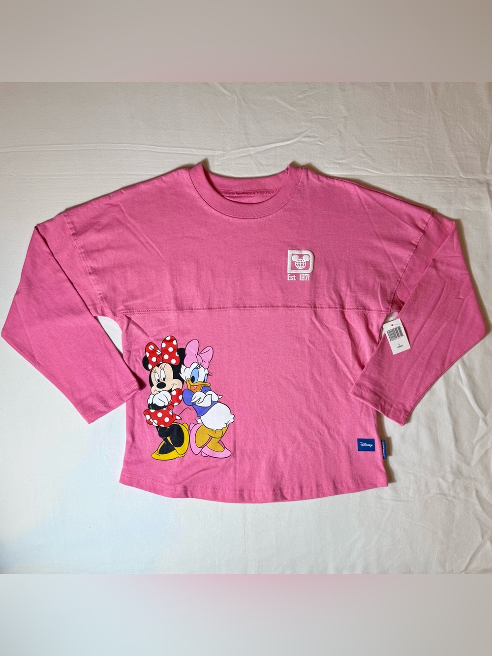 New Walt Disney World Spirit Jersey Girls Large 12 Minnie Mouse Daisy Duck Pink